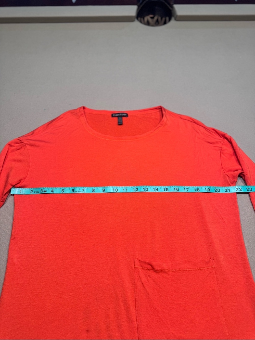 Eileen Fisher Tencel Stretch Ballet Neck Orange Tunic - Picture 6 of 6